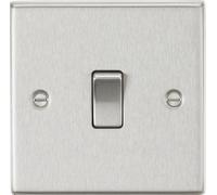 Knightsbridge CS834BC Square Edge 20A 1G DP Switch - Brushed Chrome