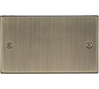 Knightsbridge 2G Blanking Plate - Square Edge Antique Brass