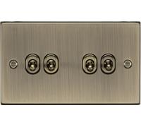 Knightsbridge CSTOG4AB Square Edge 10AX 4G 2-Way Toggle Switch - Antique Brass