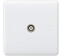 Knightsbridge CU0100 White Curved Edge Coax TV Outlet (Non-Isolated)