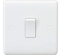 Knightsbridge Curved Edge 10AX 1G 1-Way Switch - White - CU1000