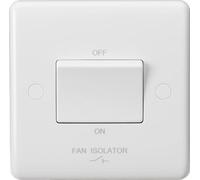 Knightsbridge CU1100 Curved Edge 10 A 3 Pole Fan Isolator Switch, White