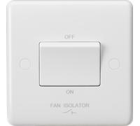Knightsbridge Curved Edge 10AX 3-Pole Fan Isolator Switch - White - CU1100