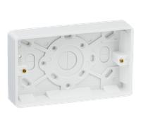 Knightsbridge CU1500 White Curved Edge Double 25mm Pattress Box