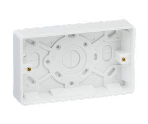 Knightsbridge CU1500 White Curved Edge Double 25mm Pattress Box