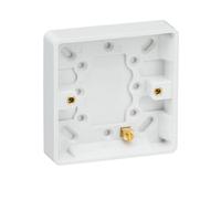 Knightsbridge CU1600 CU Curved Edge Double Pattress Box with Earth Terminal and Cable Strain Relief, White, 16mm deep