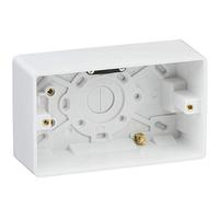 Knightsbridge CU1700 CU Curved Edge Single Pattress Box with Earth Terminal, White, 35 mm