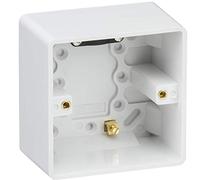 Knightsbridge CU1800 CU Curved Edge Double Pattress Box with Earth Terminal, White, 35 mm