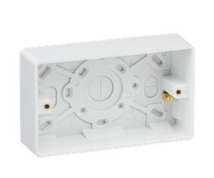 Knightsbridge CU1800 White Curved Edge Double 35mm Pattress Box + Earth