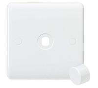 Knightsbridge CU1DIM Curved Edge 1 Gang Plate with Matching Dimmer Cap, White