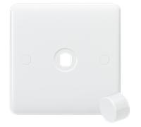Knightsbridge CU1DIM White Curved 1G Dimmer Plate + Matching Dimmer Cap