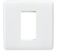 Knightsbridge CU1G White Curved Edge 1G Modular Faceplate