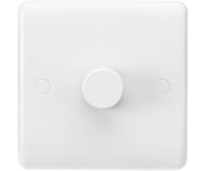 Knightsbridge CU2161 White Curved Edge 1G 40-400W Dimmer