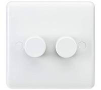 Knightsbridge CU2162 Curved Edge 2 Gang Dimmer, White - 230 Volts