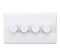 Knightsbridge CU2164 Curved Edge 4 Gang Dimmer, White