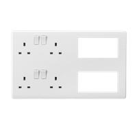 Knightsbridge CU298MM White Curved Edge Multimedia Combination Plate