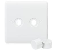 Knightsbridge CU2DIM White Curved 2G Dimmer Plate + Matching Dimmer Caps