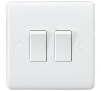 Knightsbridge CU3000 White Curved Edge 10AX 2G 2-Way Switch