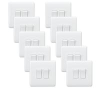 Knightsbridge CU3000x10 White Curved Edge 10AX 2G 2-Way Switch (10 Pack)