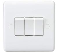 Knightsbridge CU4000 Curved Edge 10 A 3 Gang 2 Way Switch, White