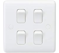 Knightsbridge CU4101 Curved Edge 10 A 4 Gang 2 Way Switch, White