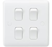 Knightsbridge CU4101 White Curved 10AX 4G 2-Way Switch (Single Plate)
