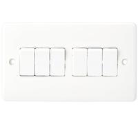 Knightsbridge Curved Edge 10AX 6G 2-Way Switch - White - CU4200