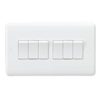 Knightsbridge CU4200 White Curved Edge 10AX 6G 2-Way Switch
