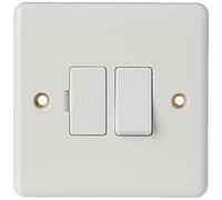 Knightsbridge Curved Edge 13A Switched Fused Spur Unit - White - CU6300