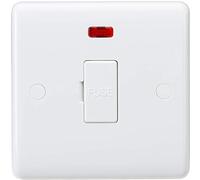 Knightsbridge CU6300F Curved Edge 13 A Switched Fused Spur Unit with Flex Outlet from Base, 230 V, White