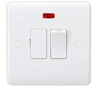 Knightsbridge Curved Edge 13A Switched Fused Spur Unit with Neon - White - CU6300N