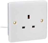 KnightsBridge Curved Edge 13A 1G Unswitched Socket