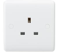 Knightsbridge CU7000U White Curved Edge 13A 1G Unswitched Socket