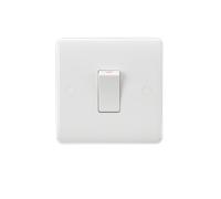 Knightsbridge CU8331W White Curved Edge 45A 1G DP Switch (White Rocker)