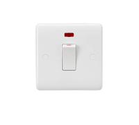 Knightsbridge CU8332 Curved Edge 45 A DP Switch, 230 V, White