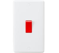 Knightsbridge Curved Edge 45A DP Switch (large) - White - CU8332