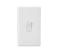Knightsbridge Curved Edge 45A 2G DP Switch (White Rocker) - White - CU8332W