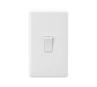Knightsbridge Curved Edge 45A 2G DP Switch (White Rocker) - White - CU8332W