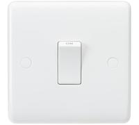 Knightsbridge CU8341N Curved Edge 20 A DP Switch with Neon, White