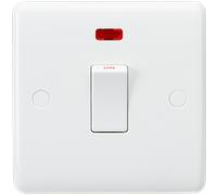 Knightsbridge CU8341N White Curved Edge 20A DP Switch + Neon