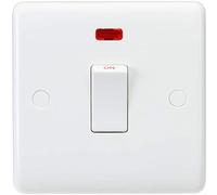 Knightsbridge CU8342 Curved Edge 20 A Flex Outlet Plate, 230 V, White