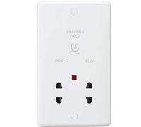 Knightsbridge Curved Edge Dual Voltage Shaver Socket with Neon - White - CU8900N