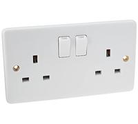 Knightsbridge CU9000 White Curved Edge 13A 2G DP Switched Socket