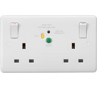 Knightsbridge CU9RCD 13A 2G DP RCD Switched Socket - 30mA (Type A), White