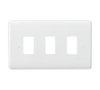 Knightsbridge CUG3 White Curved Edge 3G Grid Faceplate