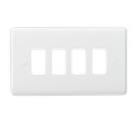 Knightsbridge CUG4 White Curved Edge 4G Grid Faceplate