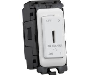 Knightsbridge CUGM19K White Curved Edge 10A Fan Isolator Key Switch Module