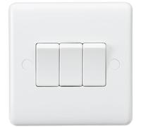 Knightsbridge Curved Edge 10AX 3G 2-Way Switch - White - CU4000