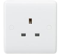 KnightsBridge Curved Edge 13A 1G Unswitched Socket