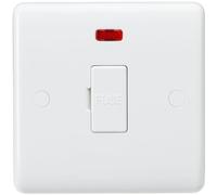 Knightsbridge Curved Edge 13A Fused Spur Unit with Neon - White - CU6000N
